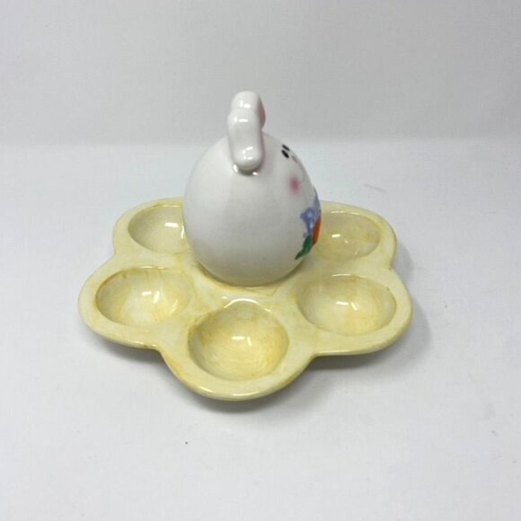 Boutique Brand Ceramic Egg Holder Dish Platter Display Decor Bunny - Picture 3 of 6